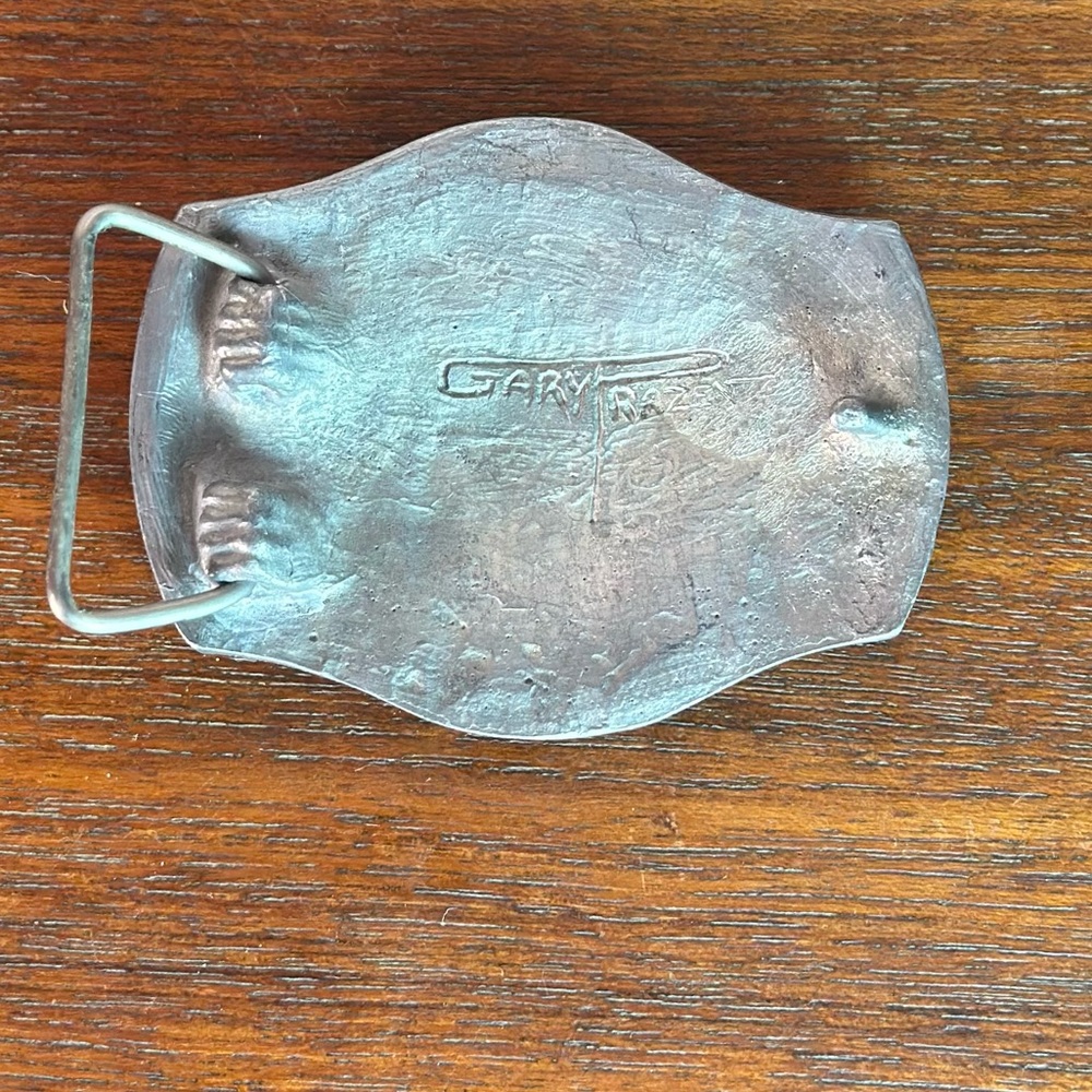Vintage Elko Nevada AG Fair Hand Made by Gary Prazen Silver Belt Buckle‎ - Picture 3 of 3